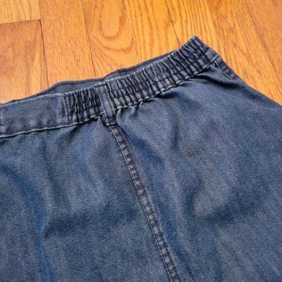 Roamans 30W Denim A Line Skirt Blue Jean Maxi‎ Full Modest Yellowstone - Picture 3 of 5